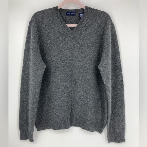 Grant Thomas 100% Pure Wool Grey Men’s Sweater L - Picture 6 of 9